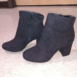 Black Faux Suede Booties